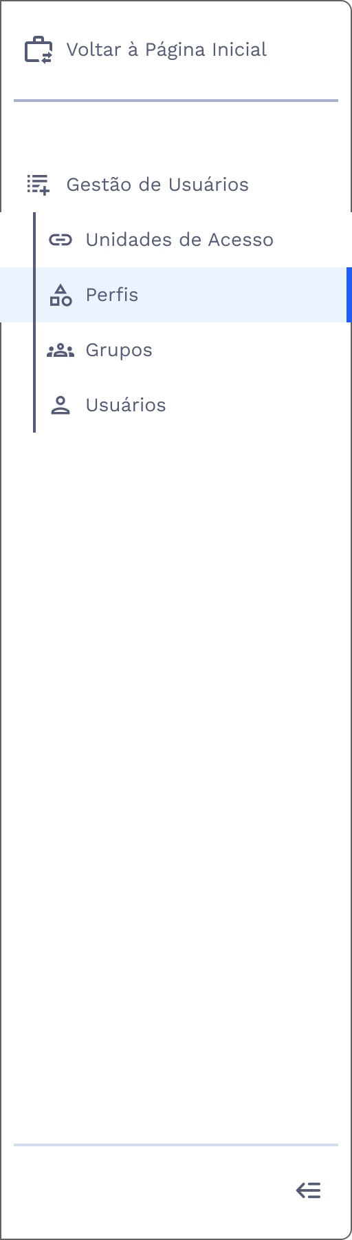 Menu: Gestão de Usuários